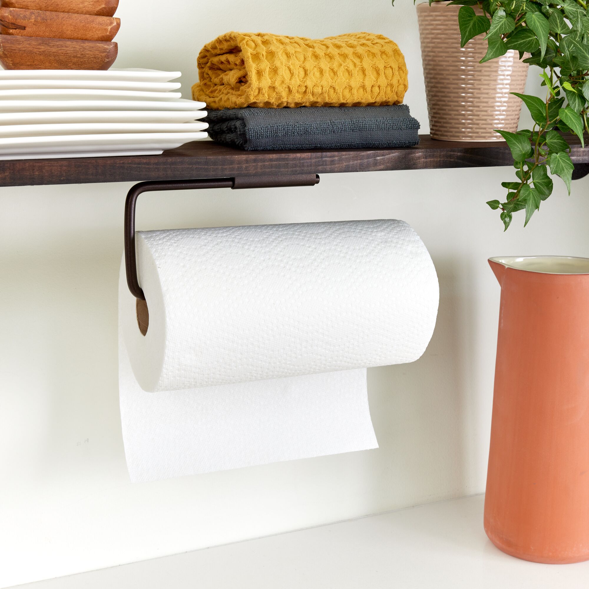 iDesign Swivel Paper Towel Holder for Kitchen, Wall Mount, Under Cabinet, Bronze - image 5 of 7