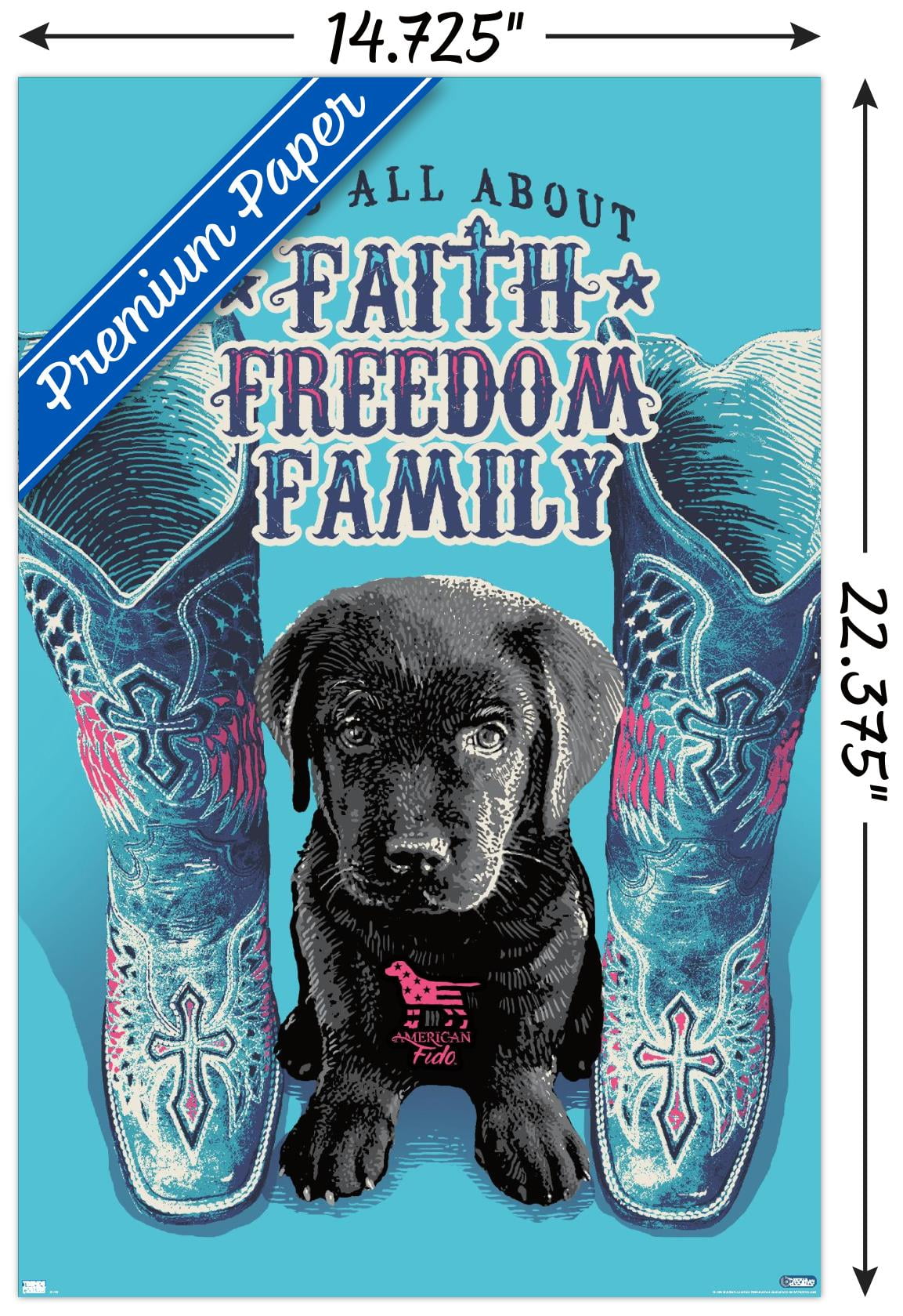 Jim Baldwin - Faith, Freedom, Family Wall Poster, 14.725" x 22.375"