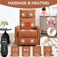 thumbnail image 2 of SESSLIFE Massage Recliner Chair, Manual Reclining Chair with Swivel Rocking & Lumbar Heat, Timer Function, Modern Fabric Living Room Chair, Orange, 2 of 8