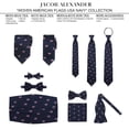 thumbnail image 5 of Jacob Alexander Men's Woven American Flags USA Navy Extra Long Neck Tie, 5 of 6