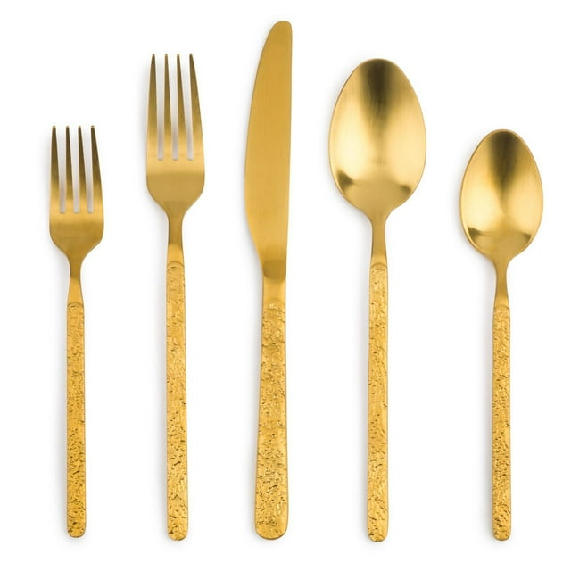 "Thyme & Table Ensemble de Couverts Lumi Gold 20 Pièces, Service pour 4"