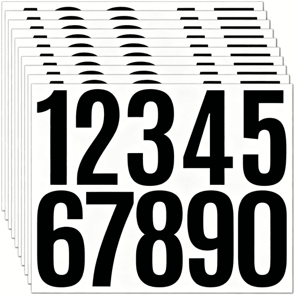 CCOCC 10 Sheets Mailbox Number Stickers 3 Inch - Self-Adhesive Vinyl Numbers 0-9 for Mailbox,Posters,Bulletin Boards,Windows,Doors,Crafts,Home Decor (Black)