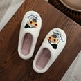 thumbnail image 6 of Halloween Slippers for Women Men, Halloween Spooky Embroidery Slip-On Slippers, Soft Comfort House Slippers (White 38-39), 6 of 10