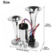 Jahy2Tech Super Loud 600DB Dual Trumpets Car Electric Horn Truck Boat Train Speaker
