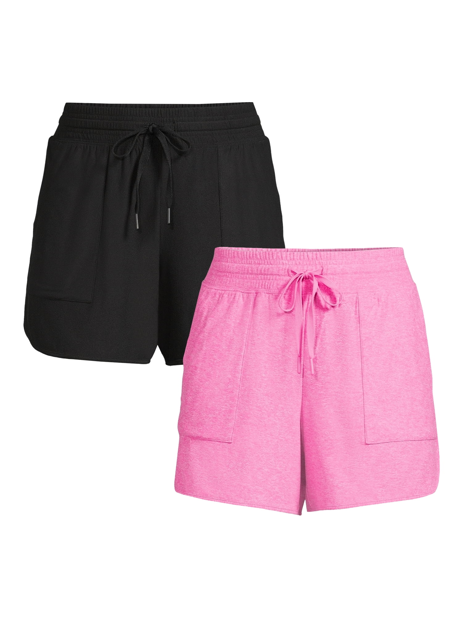 Athletic Works Women's Performance Gym Shorts, 2Pack