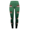 thumbnail image 3 of MKLEKYY Leggings para mujer Leggings para mujer Leggings de entrenamiento Pantalones con estampado navideño de bloques de color Leggings suaves y elásticos 2246, 3 of 4