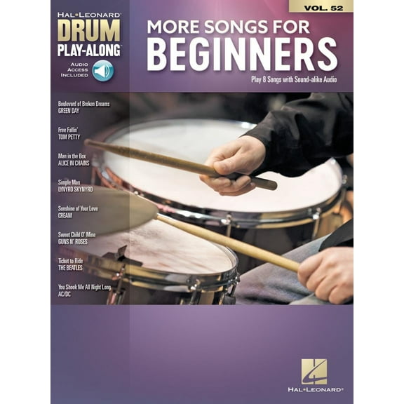 Hal Leonard More Songs for Beginners Drum Play-Along Book/Audio Online