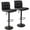 Black, Black Matte Base, variant on Adjustable Bar Stools Set of 2 with Back, Armless PU Leather Counter Height Bar Chairs, 360° Swivel Square Modern Barstools with Thick Cushion for Kitchen, Dining, Pub, or Café (Sky Blue)