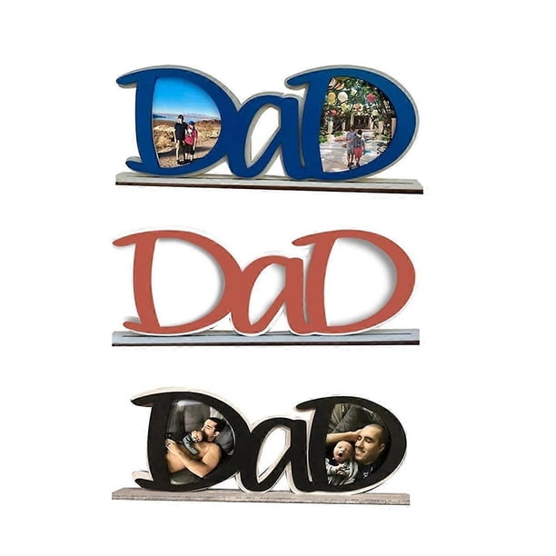 Father'S Day Photo Frames Dad Letter Shape Picture Frame Photo for Father Family Display on Tabletop Fathers Day Gift,B