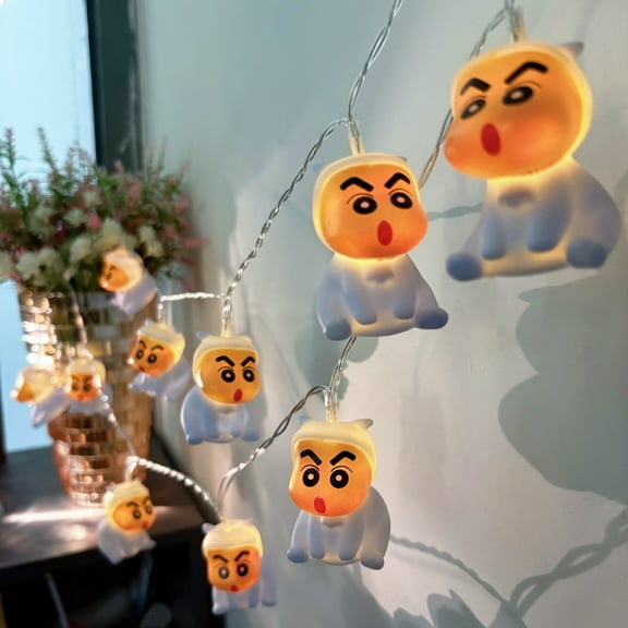 Cute Cartoon Painted Crayon Shinchan LED String Lights, Battery Powered 5.4ft 10LEDs Hanging Night Light