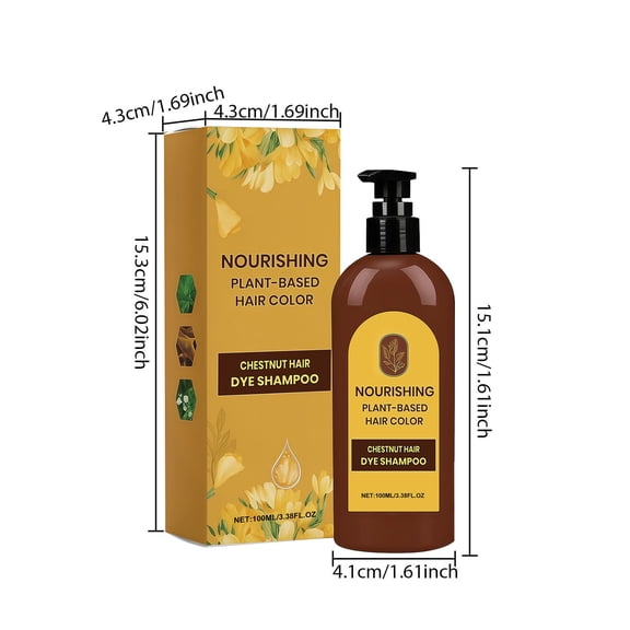 Vadktai Nourishing Plant-Based Hair Color, Long-Lasting & Natural Hair Color Shampoo for Gray Hair Cover Up, Shampoo Hair Colorant for Women & Men, Softens and Adds Shine Hair Dye