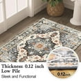 thumbnail image 3 of 2x3 Entryway Rug, Soft Washable Rugs, Non Slip Area Rug, Stain Resistant Low Pile Rugs for Bedroom, Vintage Rug for Door Mat, Black, 3 of 6