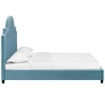 thumbnail image 5 of Modern Contemporary Urban Design Bedroom Queen Size Platform Bed Frame, Velvet Fabric, Blue, 5 of 5