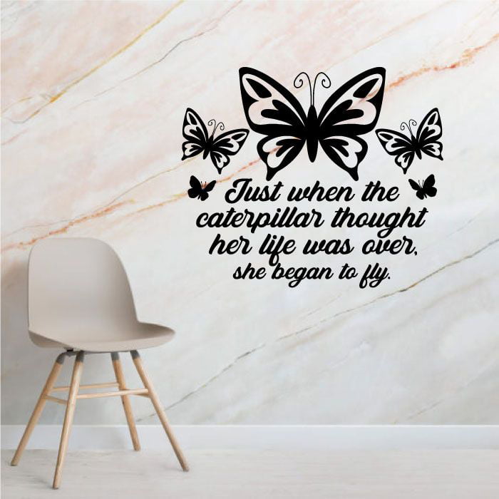 Butterfly music note Wall Art Vinyl Quote Removable Sticker decor decal DIY Kid