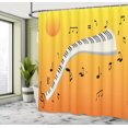 thumbnail image 4 of Ambesonne Music Note Shower Curtain, Joyous Sunset Piano Keys, 69"Wx70"L, Yellow Orange, 4 of 4