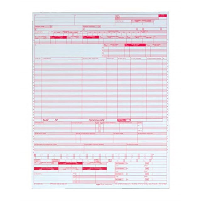 Adams UB 04 Continuous Hospital Insurance Claim Form 1 Part Laser 8 