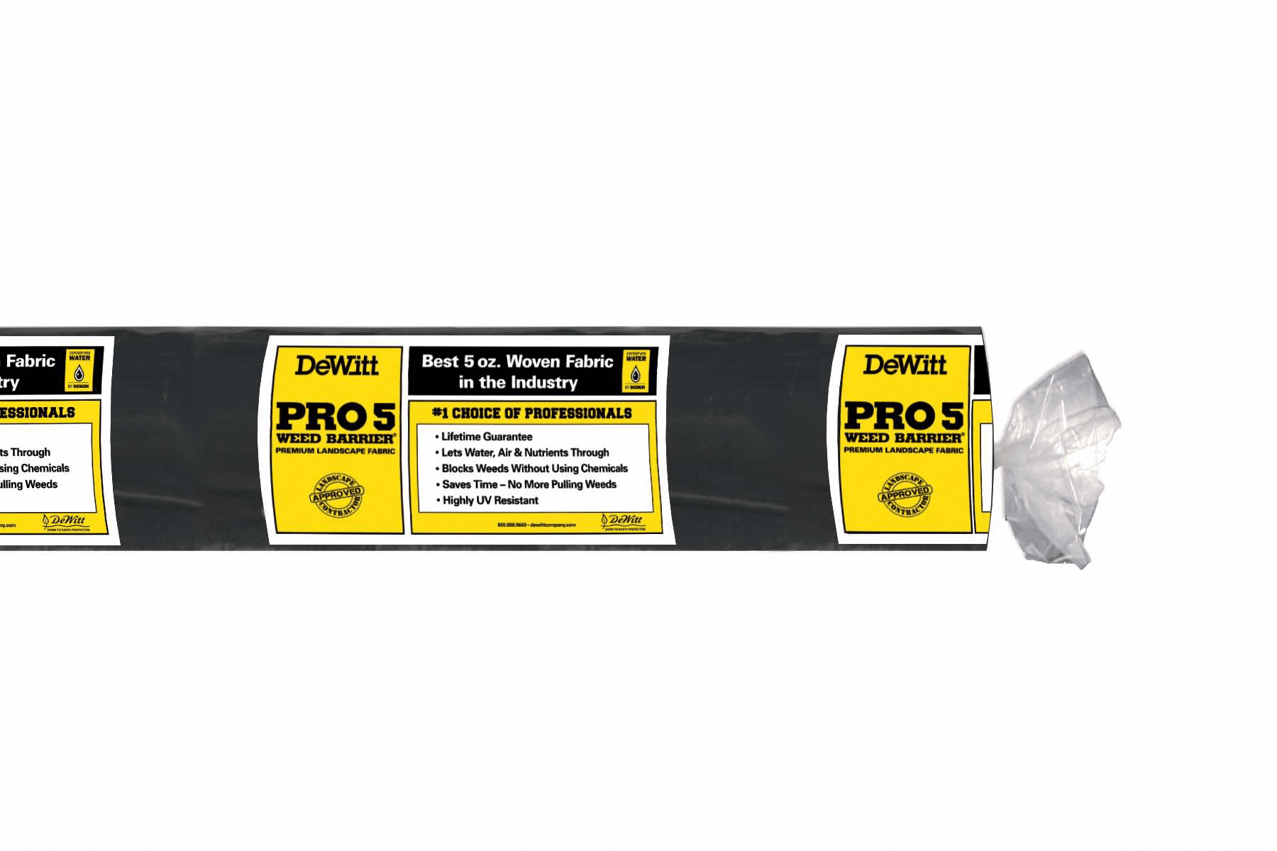 DeWitt Pro-5 Weed Barrier Fabric 5 oz, Heavy-Duty Woven Weed Control, 4x250 & 5x250 Feet