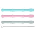 thumbnail image 1 of Hollow , Soothing Chew Straws Toy Molar Teether 4Pcs, 1 of 8