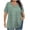 Green, variant on Plus Size Tops Sevevn Women's Fashion Summer Printed Plus Size Short Sleeve V-Neck Blouses Women's T-Shirts
