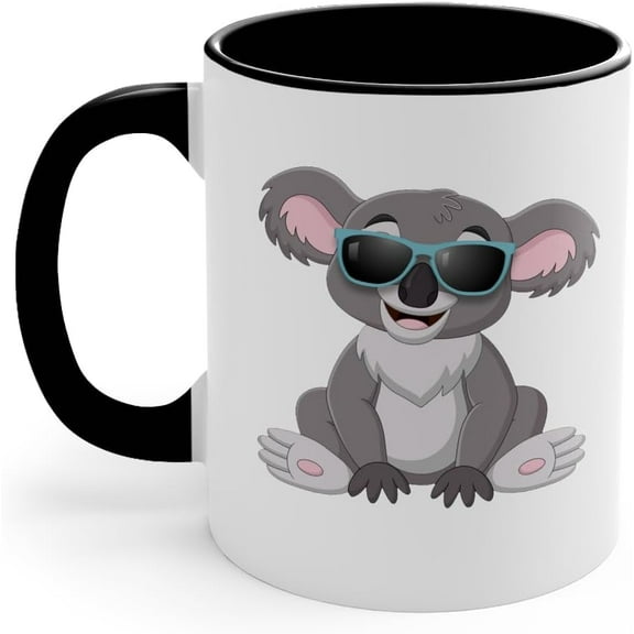 Koala Sunglasses Accent Mug – Fun & Cool Ceramic Cup for Koala Lovers, Animal Fans & Coffee Addicts,Ceramic Coffee Cup Gift for Women, Mom, or Daughter (Navy Accent Mug)