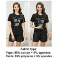 thumbnail image 3 of Womens Short Sleeve Pajama Sets with Shorts 2 Piece Round Neck Women's Shorts Pajamas Sets Cute Print Womens Summer Sleepwear Set with Pockets, S-XXL, 3 of 9