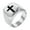 Silver, variant on Men Women's Cross Ring Band Stainless Steel Personalized Daily Jewelry Silver Size 11