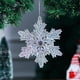 thumbnail image 1 of Adornos colgantes de copos de nieve de acrílico, decoración para árbol de Navidad, copos de nieve de cristal de hielo transparente, decoración festiva para el hogar, regalo navideño, adorno, 1 of 9