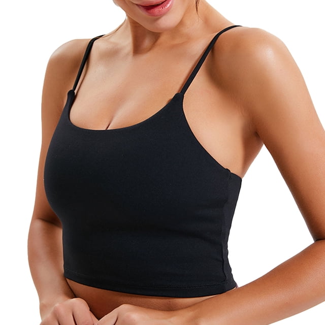 Camiseta sin mangas de Yoga profesional para mujer, sujetador deportivo acolchado con tirantes finos, camiseta sin mangas para Fitness, deporte y entrenamiento para correr