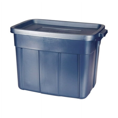 Rubbermaid 18 Gallon Roughneck Plastic Storage Box Dark Indigo Metallic