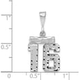 thumbnail image 2 of Avariah 14kw White Gold Small Brushed Diamond-cut Number 16 Charm - 18.67mm, 2 of 4