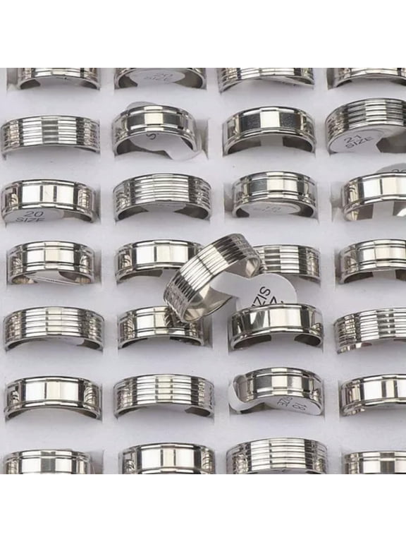 50pcs/lot Fashion Stainless Steel Rings Jewelry Mix Style Wholesale Bulk Lots-China-Style four