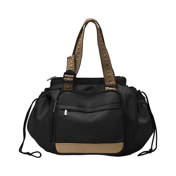 Multifunctional Travel Organizer Tote Bag for Women - Large Capacity Crossbody Handbag with 15 Pockets, Water-Resistant Material, Ideal for Daily Use and Travel Black