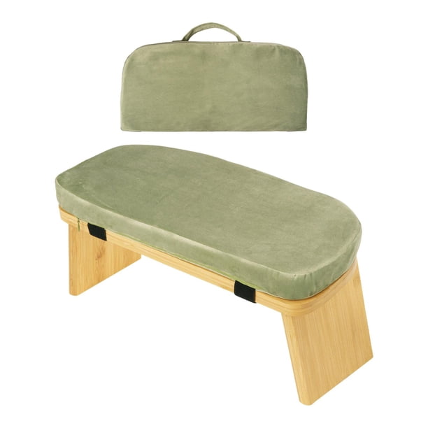 Banco de meditación, banco de yoga, silla de asiento bajo para práctica prolongada, portátil Verde
