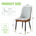 thumbnail image 3 of LUFTUT Modern Dining Chairs Set of 4 with Brown&Gray PU Leather Backrest Cushions and Black Metal Legs, Comfortable and Sturdy, 3 of 10