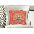 thumbnail image 4 of Yoga Throw Pillow Cushion Cover Pack of 2, Yoga Technique with Costume Discipline Your Body and Mind Artprint, Zippered Double-Side Digital Print, 4 Sizes, Cream Red Teal, by Ambesonne, 4 of 6