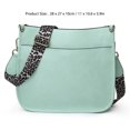 thumbnail image 3 of BIMZUC Women PU Leather Shoulder Bag Wide Strap Casual Crossbody Messenger Bag for Travel, Shopping, and Everyday Use, Light Green, 11x10.6x3.9 Inches, 3 of 4