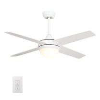 52" Smart Ceiling Fan with Wall Control Light Kit Included for Home