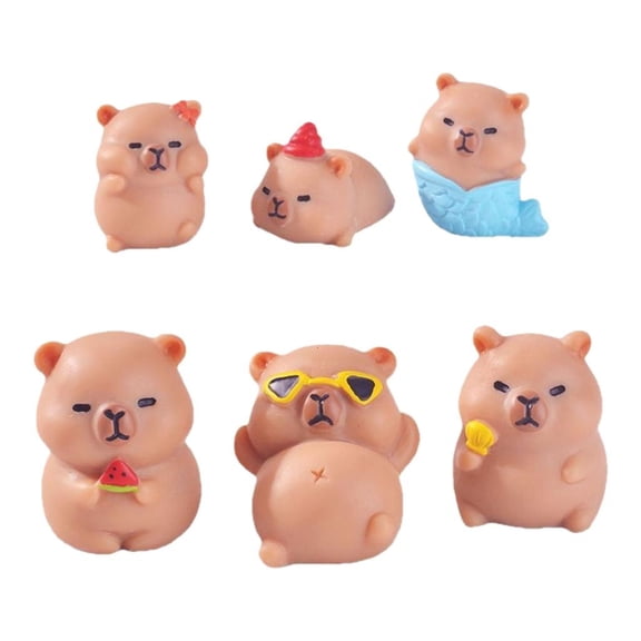 Giaone Miniature Capybara Statue Garden Decors Capybara Figurine Mini Cake Toppers
