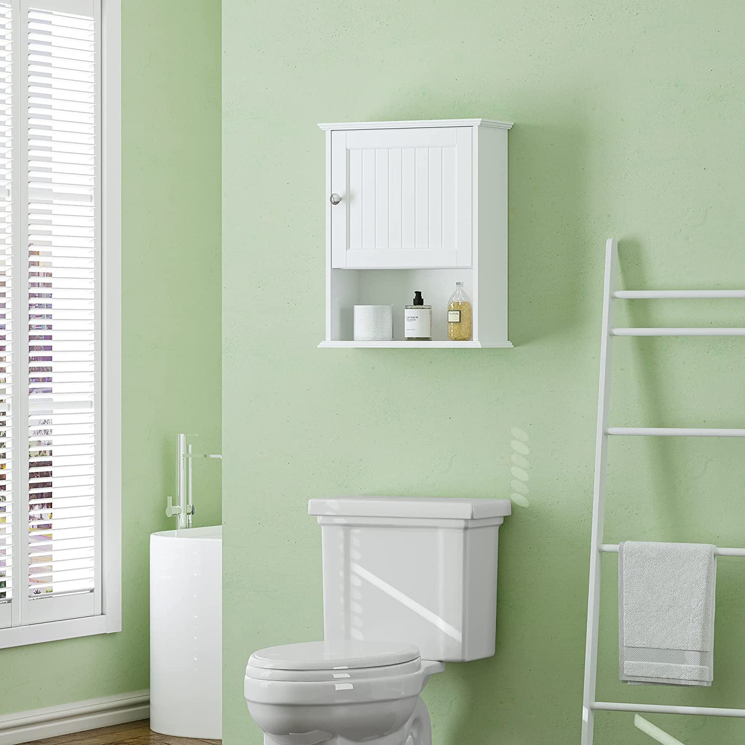 Spirich Wall Mounted Bathroom Cabinet with Adjustable Shelf, White, 16.54"