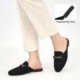 thumbnail image 5 of Decould sylf Womens Mules Flats Shoes Comfortable Suede Slip On Shoe Round Toe Dressy Casual Buckle Loafers, 5 of 6