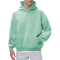 thumbnail image 2 of Kureaily Men's Casual Pullover Hoodie Solid Color Loose Fit Pocket Winter Sweatshirt Comfortable Soft Fabric For Daily Wear Men's Crewneck Sweatshirts, 2 of 5