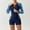 Blue, variant on Sakmal Rash Guards One Piece Swimsuits Women Modest Athletic Long Sleeve Bathing Suit Crew Neck Blue Holiday Ladies Swimwear L