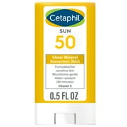Cetaphil Sheer Mineral Sunscreen Stick for Face & Body SPF 50, 0.5oz
