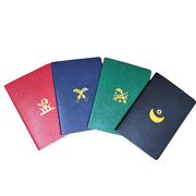Passport Size Mini Memo Pocket Notebook Set of 4 Red Black Blue & Green Size 4.9 x 3.5 Inch