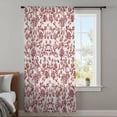 thumbnail image 4 of Farmhouse Red Sheer Curtains 63 Inches Long, Vintage Flower Leaf Botanical Plant Light Filering Curtains, Breathable Simi Curtain Privacy Drapes for Living Room Bedroom Lightweight Window Treatment, 4 of 9