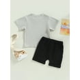 thumbnail image 4 of Bagilaanoe 2pcs Toddler Baby Boys Short Pants Set Letter Print Short Sleeve T Shirts Tops + Shorts 6M 112M 18M 24M 3T Kids Casual Summer Outfits, 4 of 9
