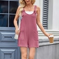 thumbnail image 4 of Awdenio Summer Casual Rompers For Women Loose Comfy Short Jumpsuits Sleeveless One Piece Beach Jumpers With Pockets, 4 of 9