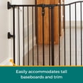 thumbnail image 3 of Puerta de arco Windsor extra ancha MyPet de 72" de North States: brinda seguridad en espacios extra anchos. Montaje de hardware. Se adapta a 38.3"-72" de ancho (30" de alto, bronce mate), 3 of 5