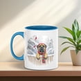 thumbnail image 5 of Playful Bullmastiff Welcomes Winter Snowy Day with Cardinal Bird 11oz Accent Two-tone Mug Dog Lover Coffee Tea Cup - 2017, 5 of 5