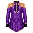 thumbnail image 3 of Kids Girls Ringmaster Circus Marching Band Team Uniforms Halloween Theme Party Dress Ups Purple 16, 3 of 7